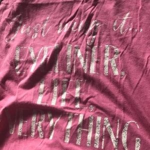 Maurices pink makeup shirt